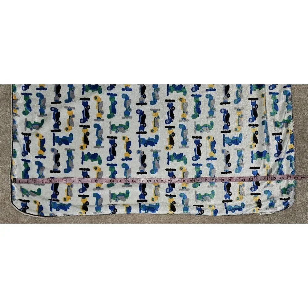 Airplane Fleece Baby Blanket 30x38 RN 119741 Blue Yellow Gray Green Black White